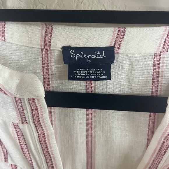 Splendid Amorosa Blouse Striped Womens Top - Size M - Picture 6 of 8
